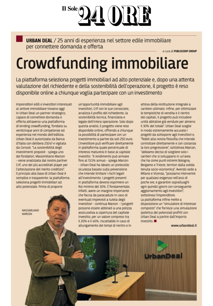 Recensione UrbanDeal sul Sole 24 Ore